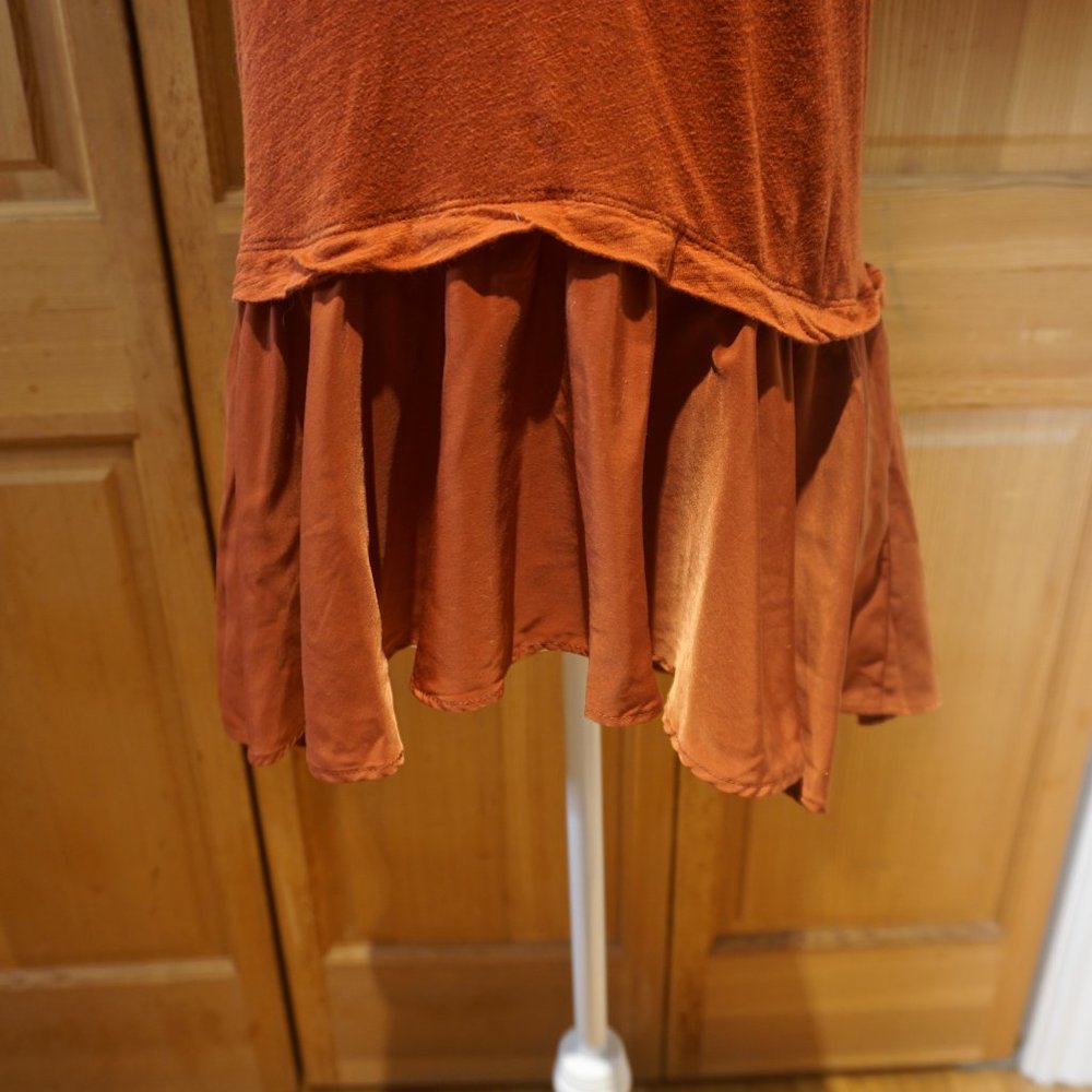 💚 ANTHROPOLOGIE | 9-HI5 STCL Rust Short Sleeve Peplum Tier Top (XS) - Picture 6 of 10
